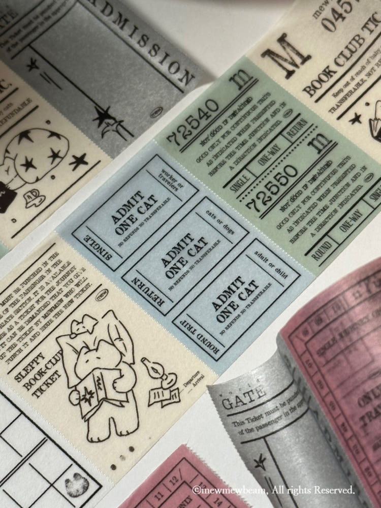 Mewmewbeam Easy-cut Washi Tape - Midnight Ticket