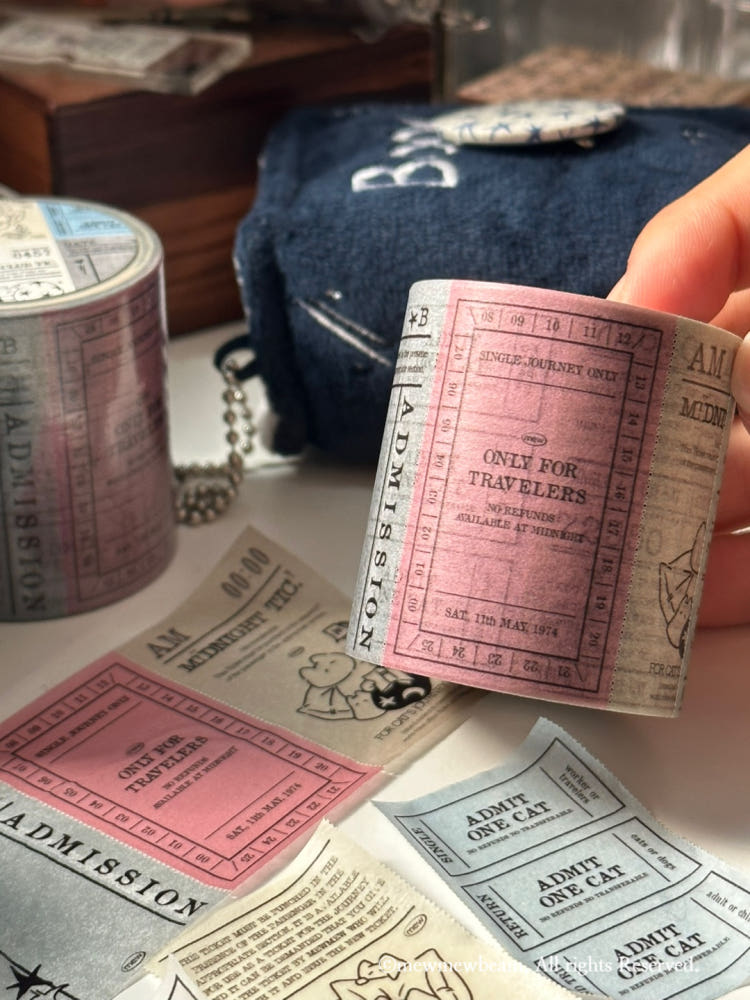 Mewmewbeam Easy-cut Washi Tape - Midnight Ticket