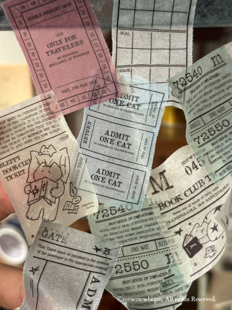 Mewmewbeam Easy-cut Washi Tape - Midnight Ticket
