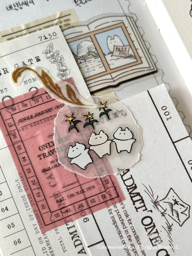 Mewmewbeam Easy-cut Washi Tape - Midnight Ticket