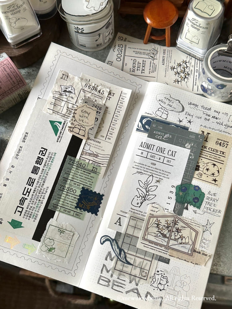 Mewmewbeam Easy-cut Washi Tape - Midnight Ticket