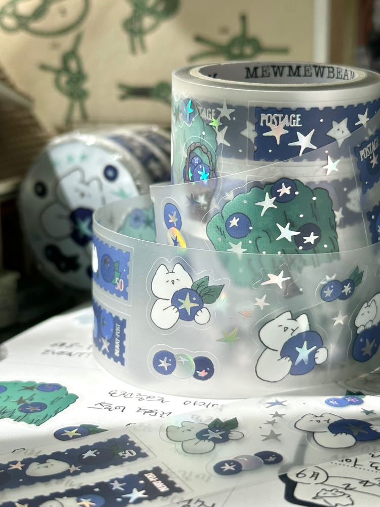 Mewmewbeam Kiss-cut Tape - Blueberry