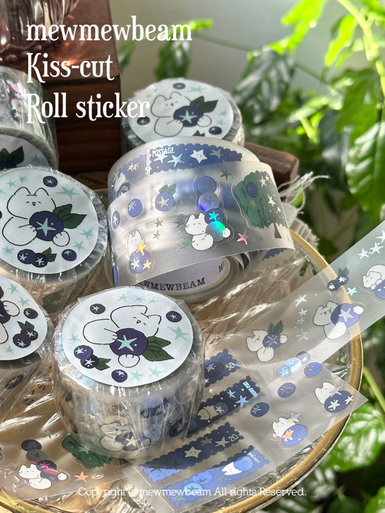 Mewmewbeam Kiss-cut Tape - Blueberry