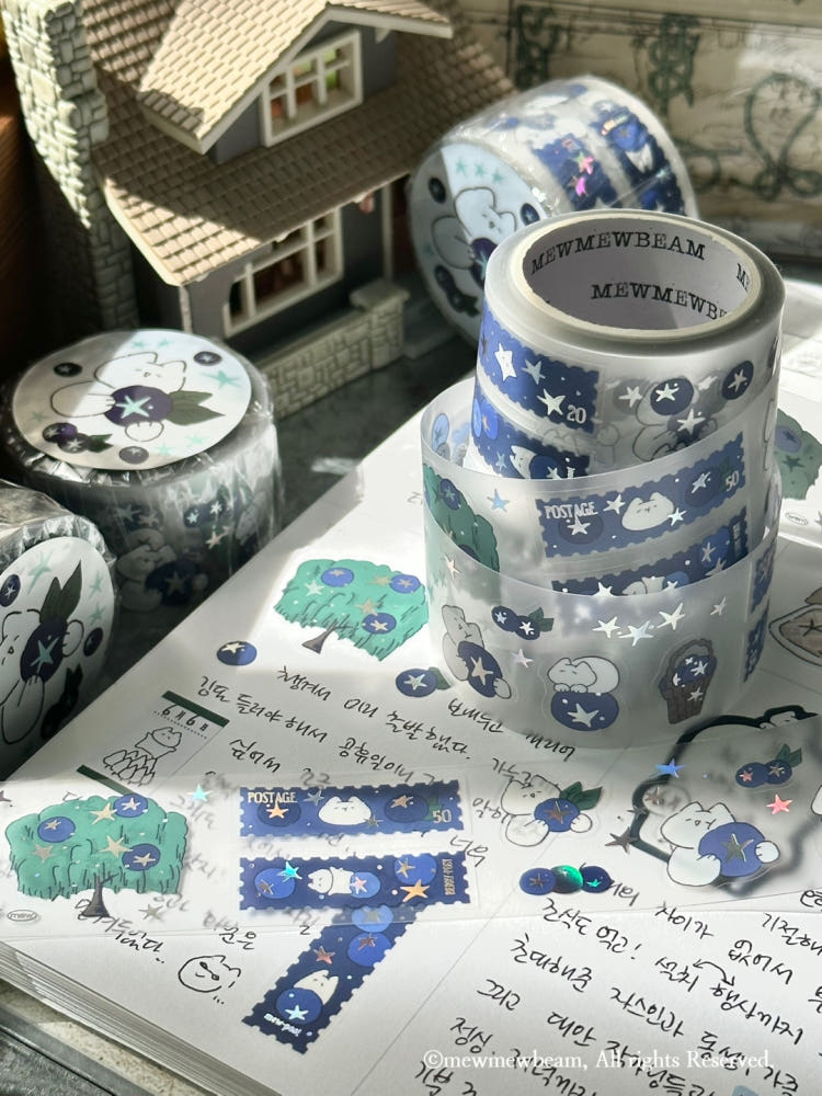 Mewmewbeam Kiss-cut Tape - Blueberry
