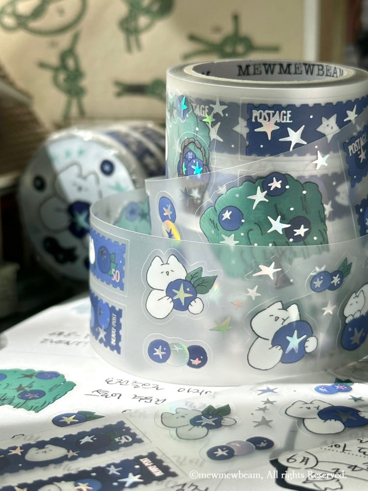 Mewmewbeam Kiss-cut Tape - Blueberry