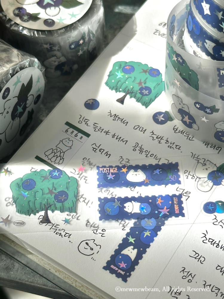 Mewmewbeam Kiss-cut Tape - Blueberry