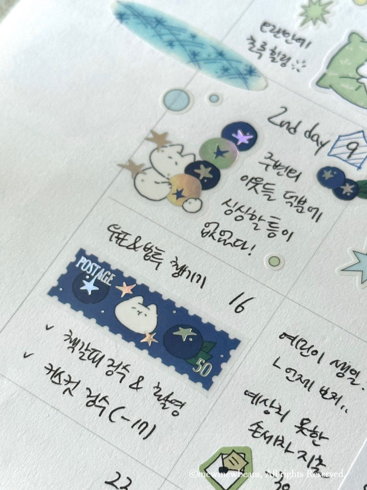 Mewmewbeam Kiss-cut Tape - Blueberry