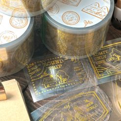Mewmewbeam Kiss-cut Tape - Gold Travelers Stamp