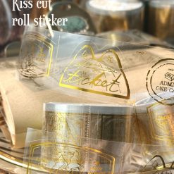 Mewmewbeam Kiss-cut Tape - Gold Travelers Stamp