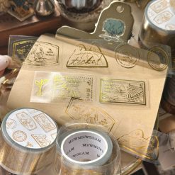 Mewmewbeam Kiss-cut Tape - Gold Travelers Stamp