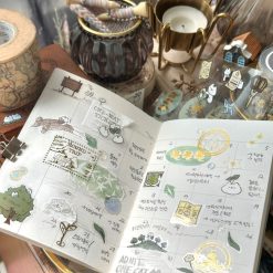 Mewmewbeam Kiss-cut Tape - Gold Travelers Stamp