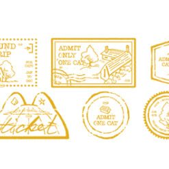 Mewmewbeam Kiss-cut Tape - Gold Travelers Stamp