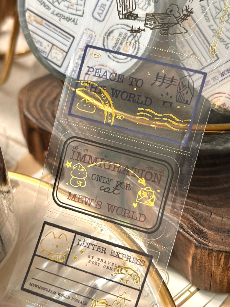 Mewmewbeam Kiss-cut Tape - Travelers Stamp