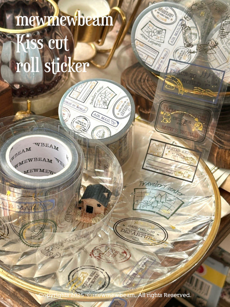 Mewmewbeam Kiss-cut Tape - Travelers Stamp