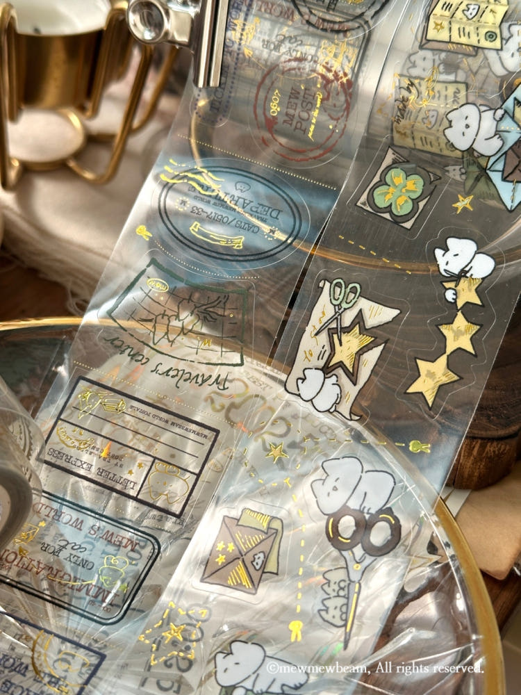 Mewmewbeam Kiss-cut Tape - Travelers Stamp