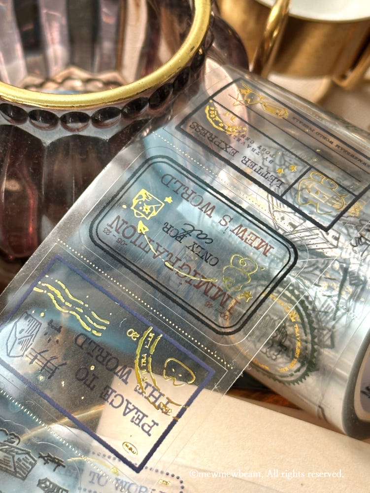 Mewmewbeam Kiss-cut Tape - Travelers Stamp