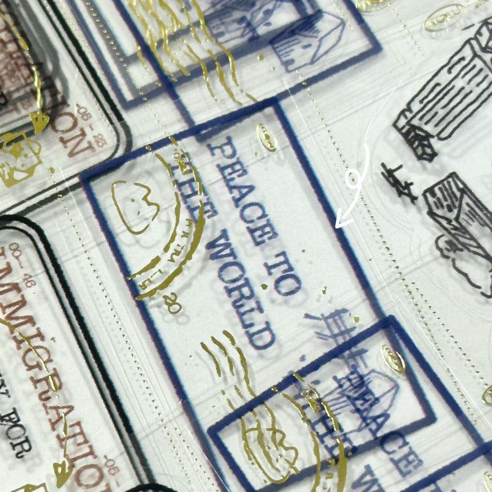 Mewmewbeam Kiss-cut Tape - Travelers Stamp