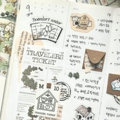 Mewmewbeam Kiss-cut Tape - Travelers Stamp