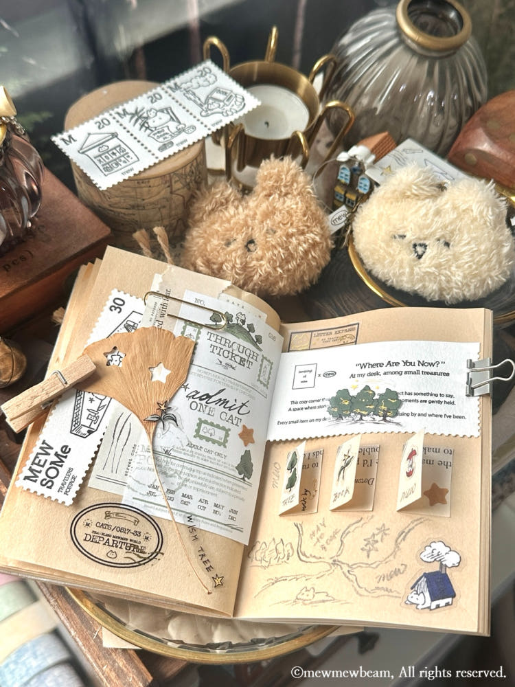 Mewmewbeam Kiss-cut Tape - Travelers Stamp