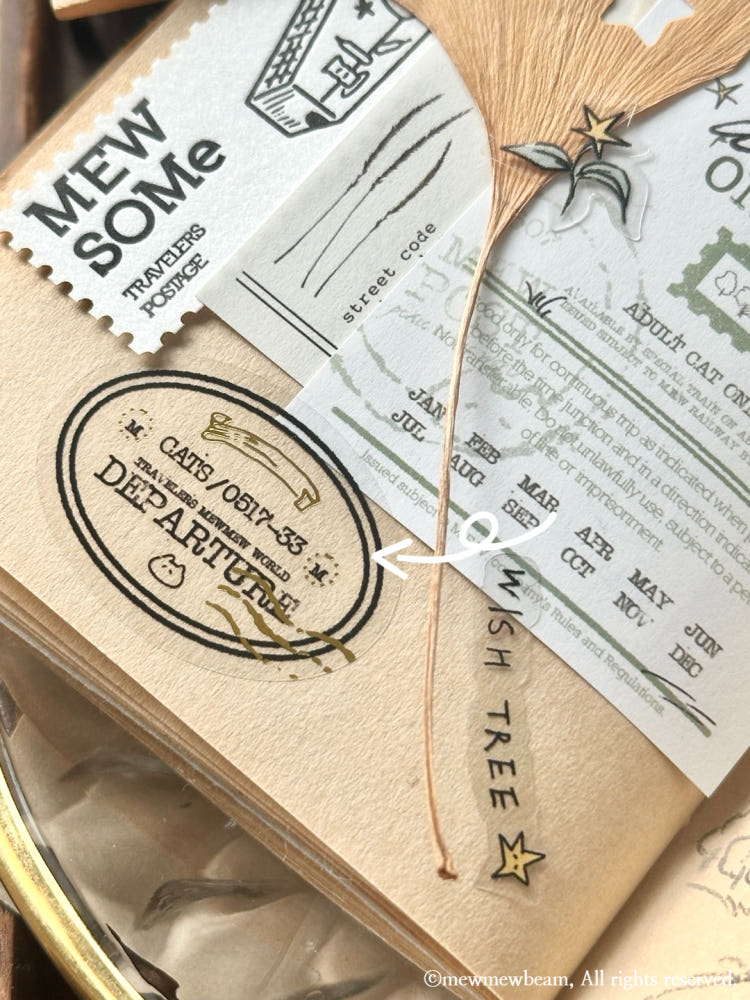 Mewmewbeam Kiss-cut Tape - Travelers Stamp