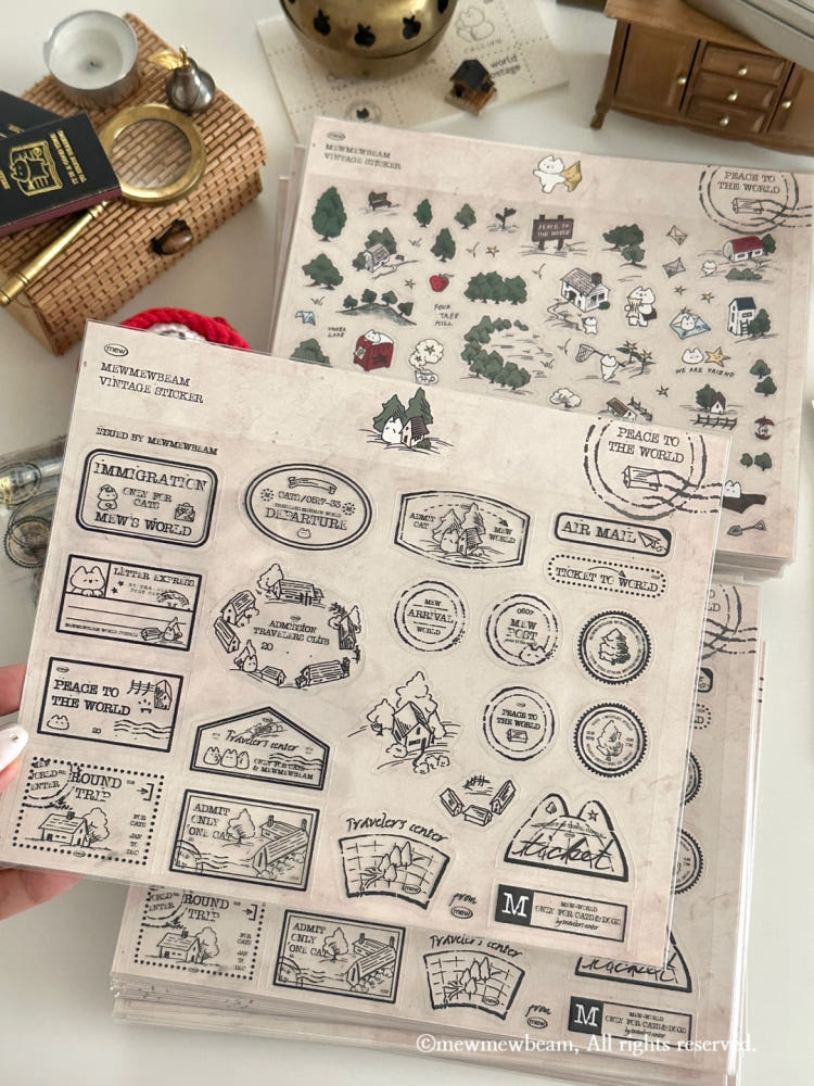 Mewmewbeam Kiss-cut Tape - Travelers Stamp