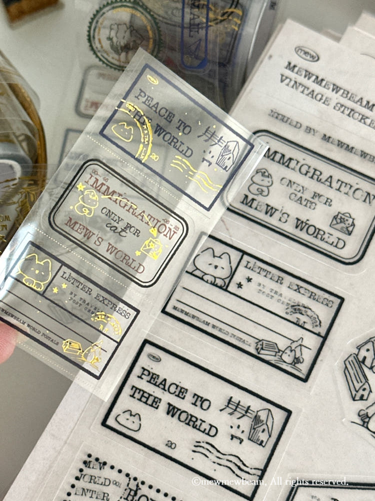 Mewmewbeam Kiss-cut Tape - Travelers Stamp