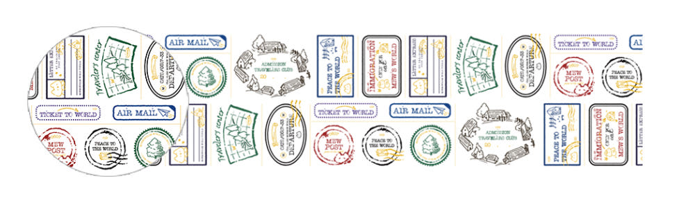 Mewmewbeam Kiss-cut Tape - Travelers Stamp