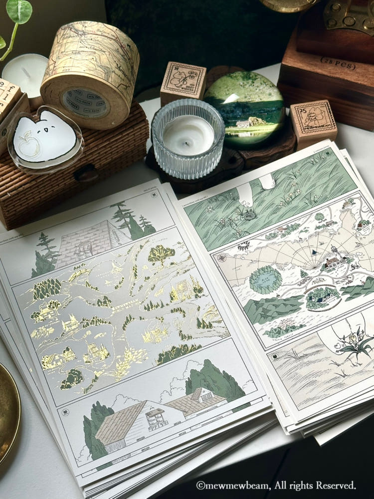 Mewmewbeam Postcard - World Map 004