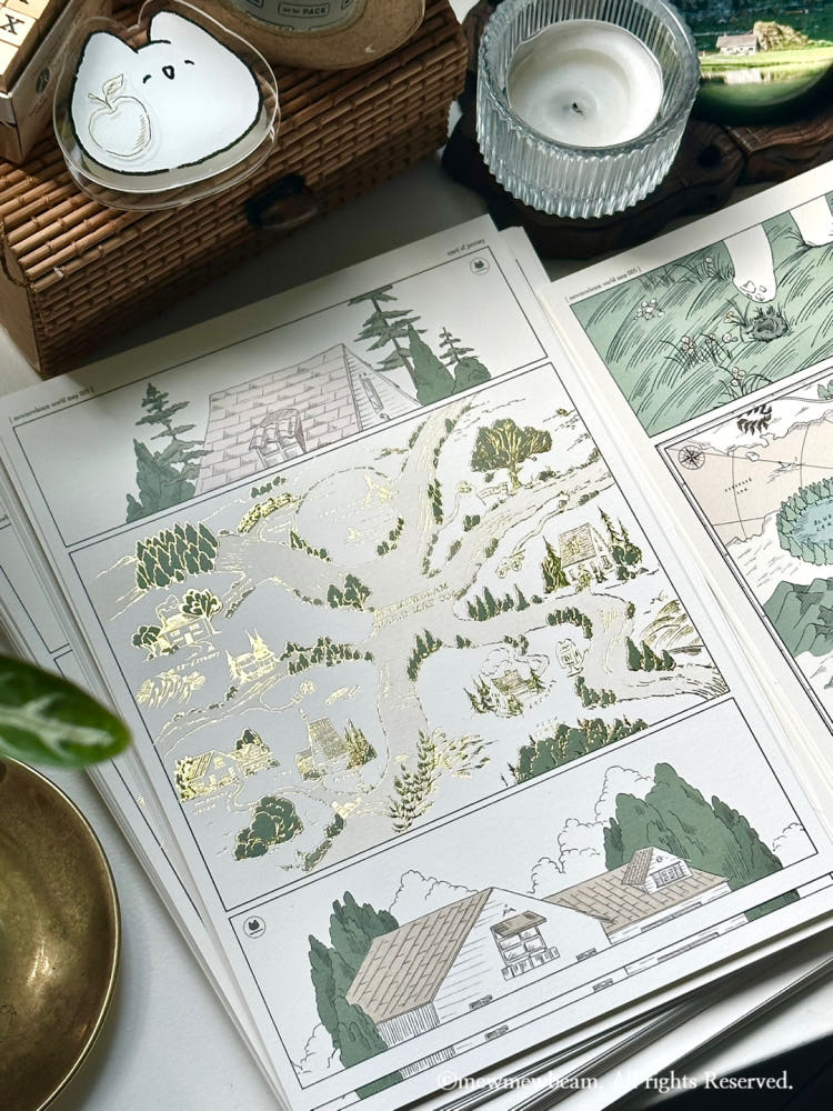 Mewmewbeam Postcard - World Map 004