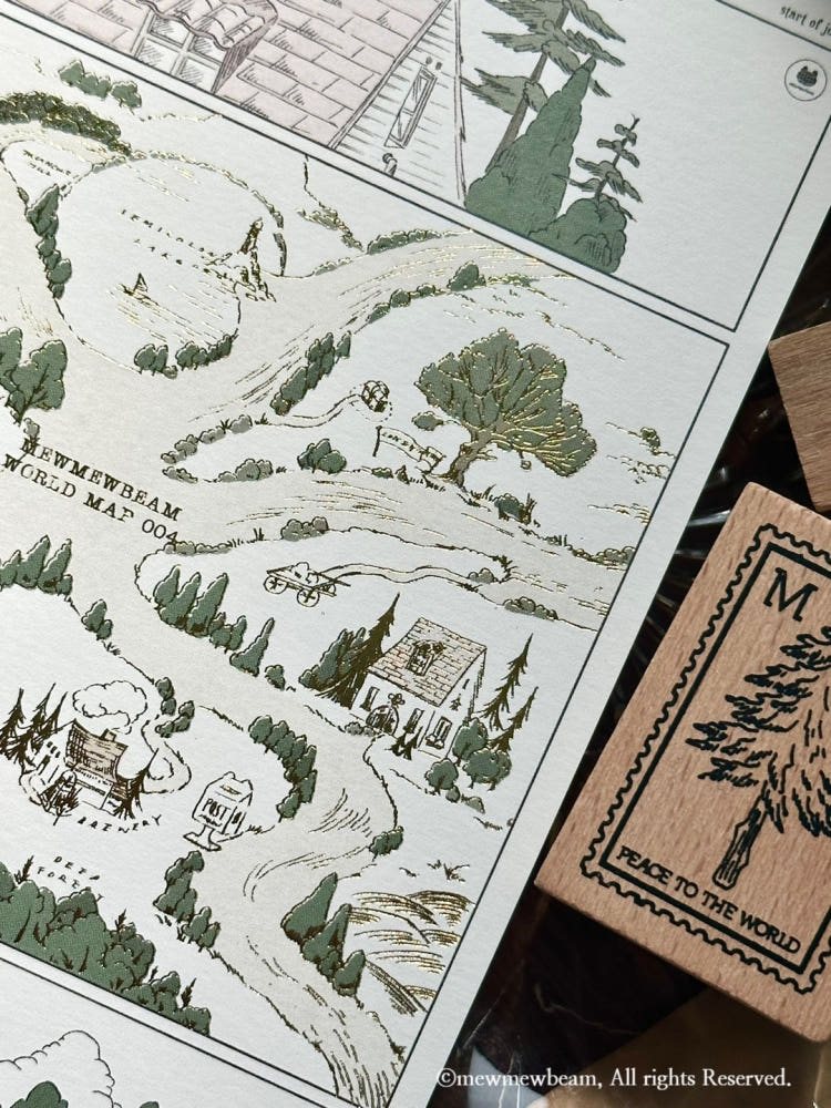 Mewmewbeam Postcard - World Map 004