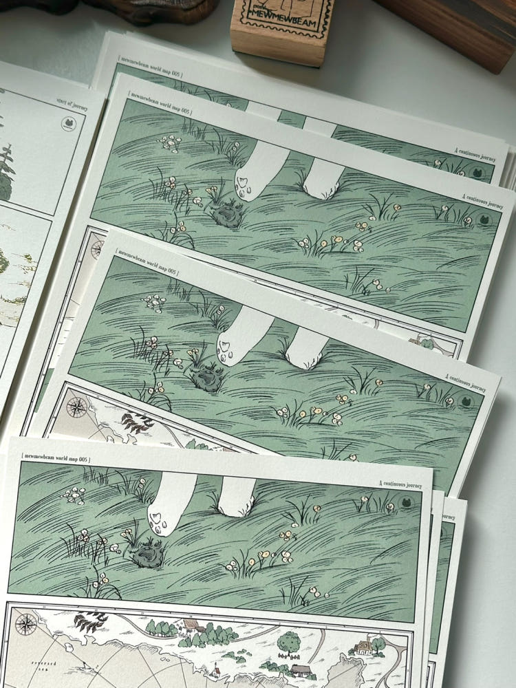 Mewmewbeam Postcard - World Map 005