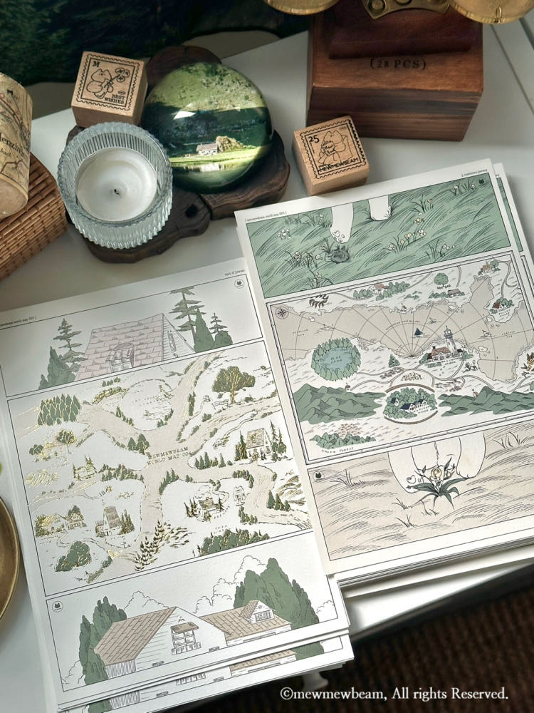 Mewmewbeam Postcard - World Map 005