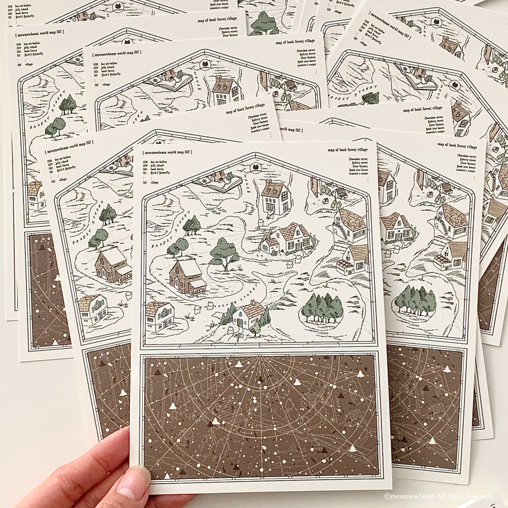 Mewmewbeam Postcard - World Map 012