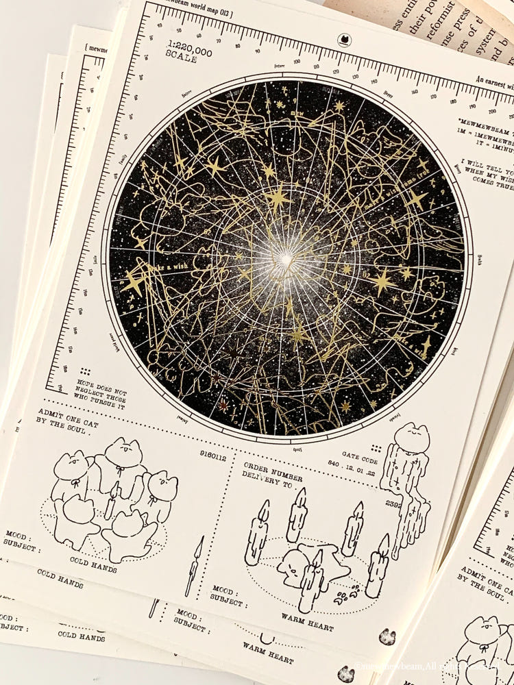 Mewmewbeam Postcard - World Map 013