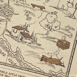 Mewmewbeam Postcard - World Map 016 Brown