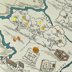Mewmewbeam Postcard - World Map 016 Gold