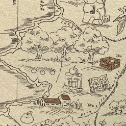Mewmewbeam Postcard - World Map 016 Gold