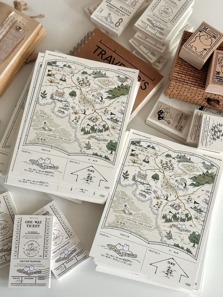 Mewmewbeam Postcard - World Map 017