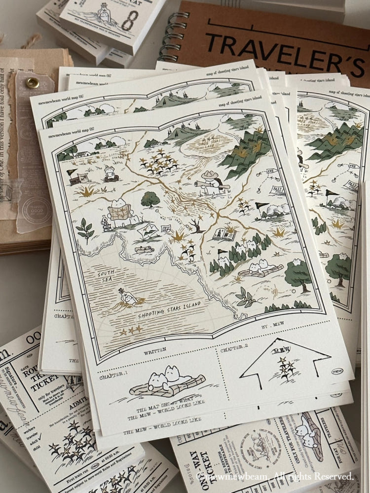 Mewmewbeam Postcard - World Map 017