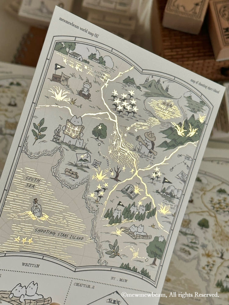 Mewmewbeam Postcard - World Map 017