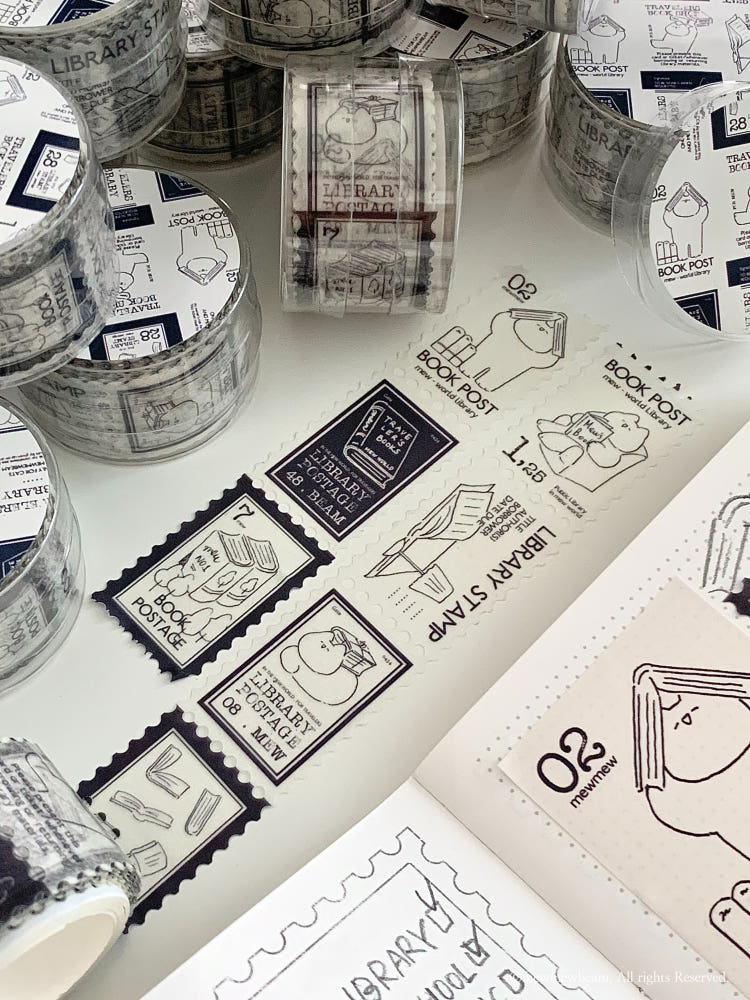 Mewmewbeam Stamp Washi Tape - Book