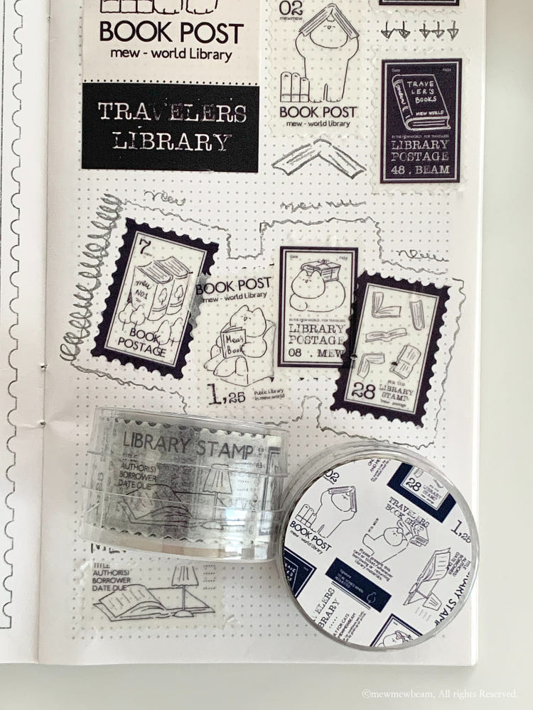 Mewmewbeam Stamp Washi Tape - Book