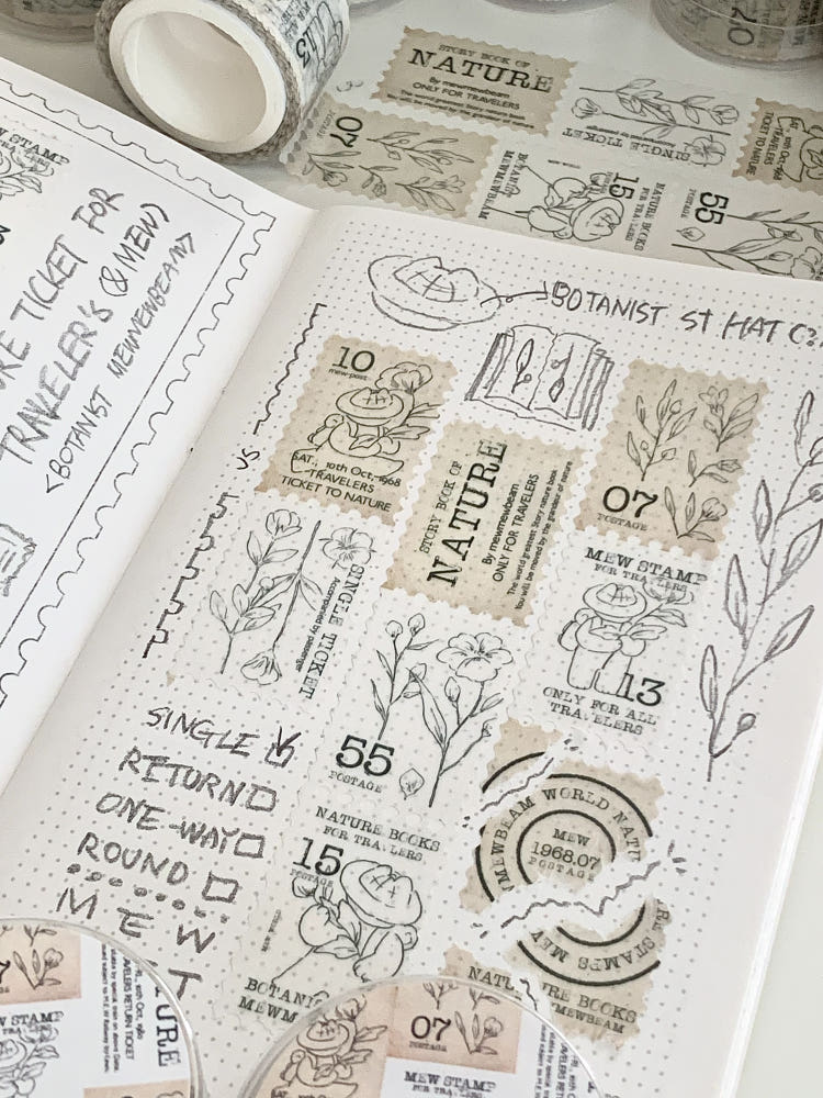 Mewmewbeam Stamp Washi Tape - Botanist