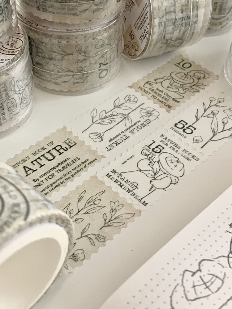 Mewmewbeam Stamp Washi Tape - Botanist