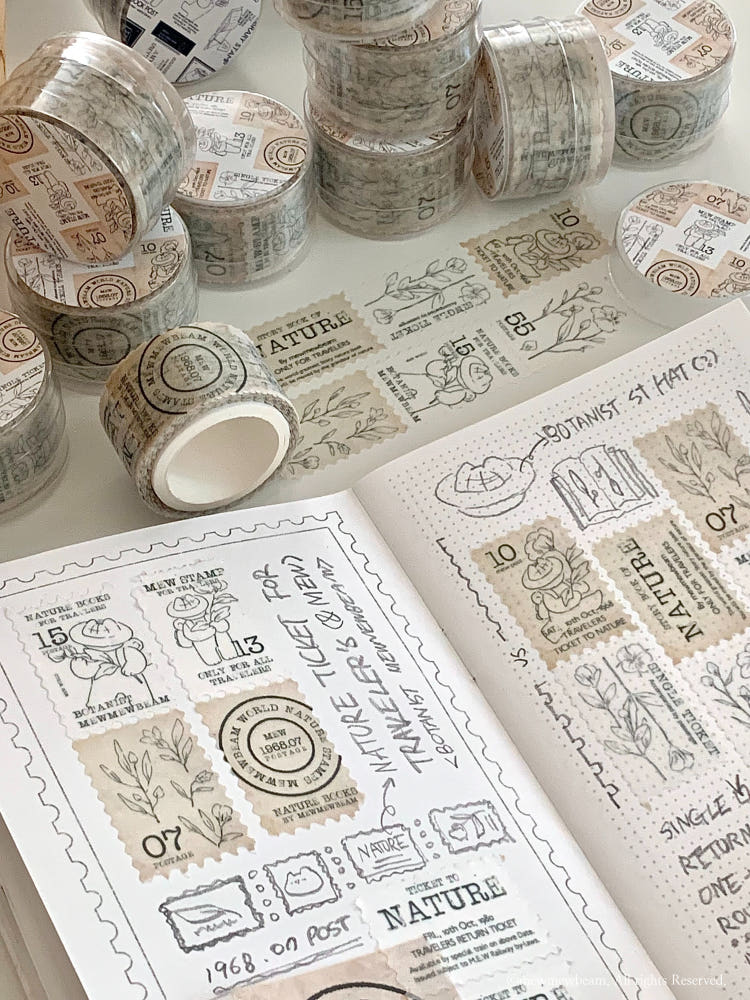 Mewmewbeam Stamp Washi Tape - Botanist