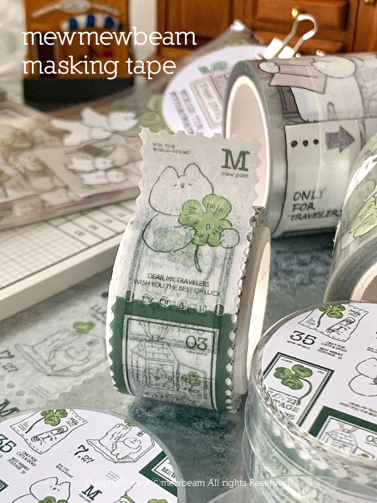 Mewmewbeam Stamp Washi Tape - Clover