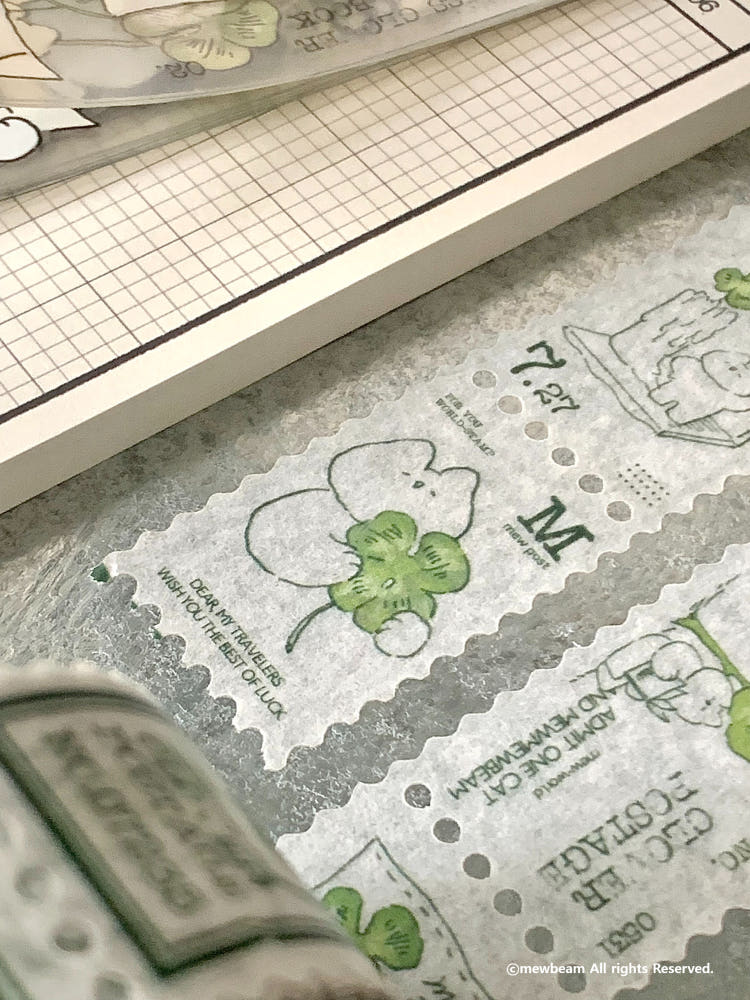 Mewmewbeam Stamp Washi Tape - Clover