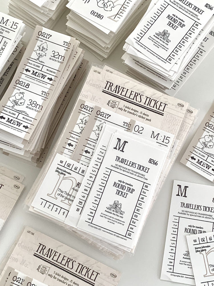 Mewmewbeam Sticker Set - Vintage Ticket v1
