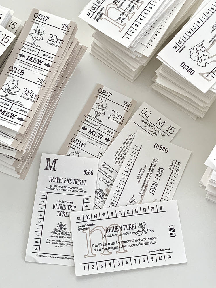 Mewmewbeam Sticker Set - Vintage Ticket v1
