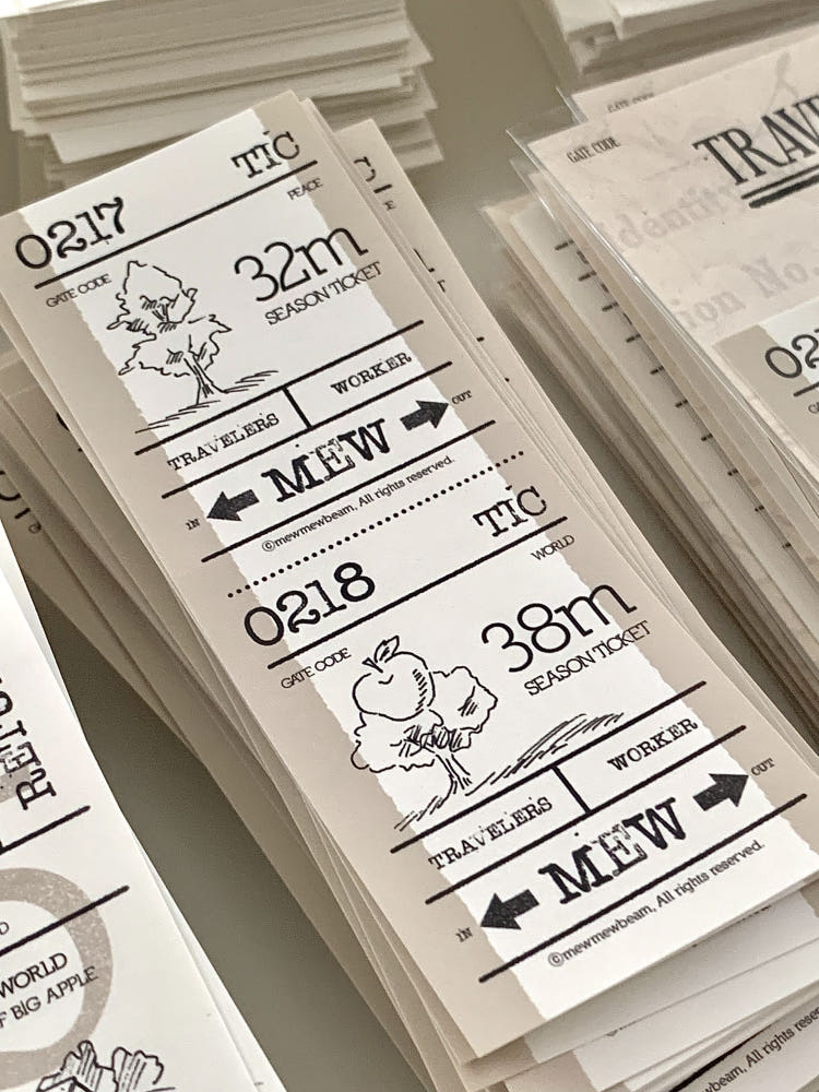 Mewmewbeam Sticker Set - Vintage Ticket v1